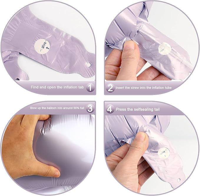 Lilac Number 4 Balloon 40 inch, Lavender Birthday Party Balloons Decorations | - Image 2