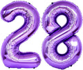 Number 28 Purple Balloons 40 Inch Giant Purple Foil 28 Helium Balloons by LHOAVWE