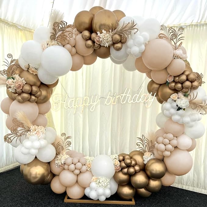 Awenztech 122pcs Nude Neutral Latex Balloons in 18 12 10 5 inches | Wedding - Image 9