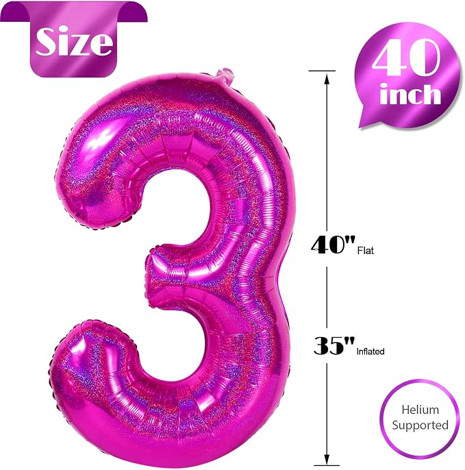 Laser Hot Pink 3 Balloon - Image 5