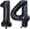 40 Inch Black 14 Number Balloons Giant 14 Balloons Black Birthday Balloons 14th by LHOAVWE
