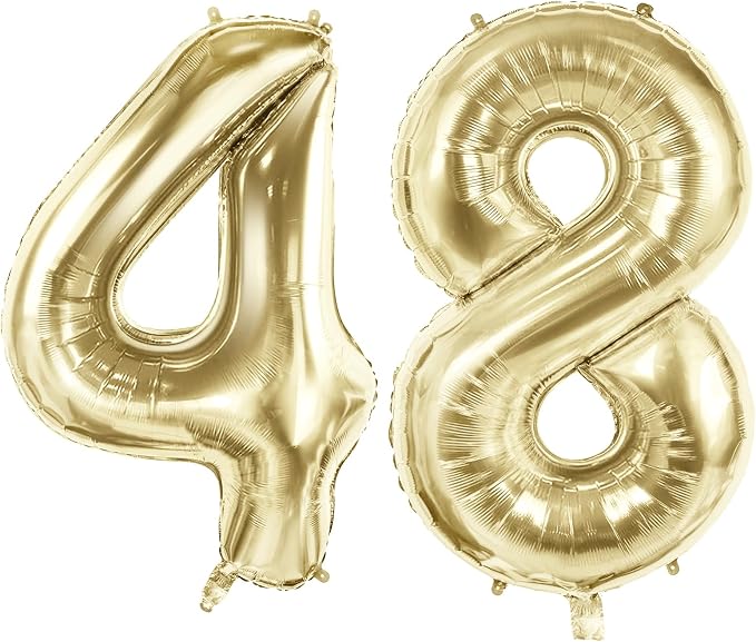 Number 48 Balloons for 48th Birthday Party Decorations, 40 Inch 0-100 by Joycard