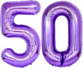 Number 50 Purple Balloons 40 Inch Giant Purple Foil 50 Helium Balloons by LHOAVWE