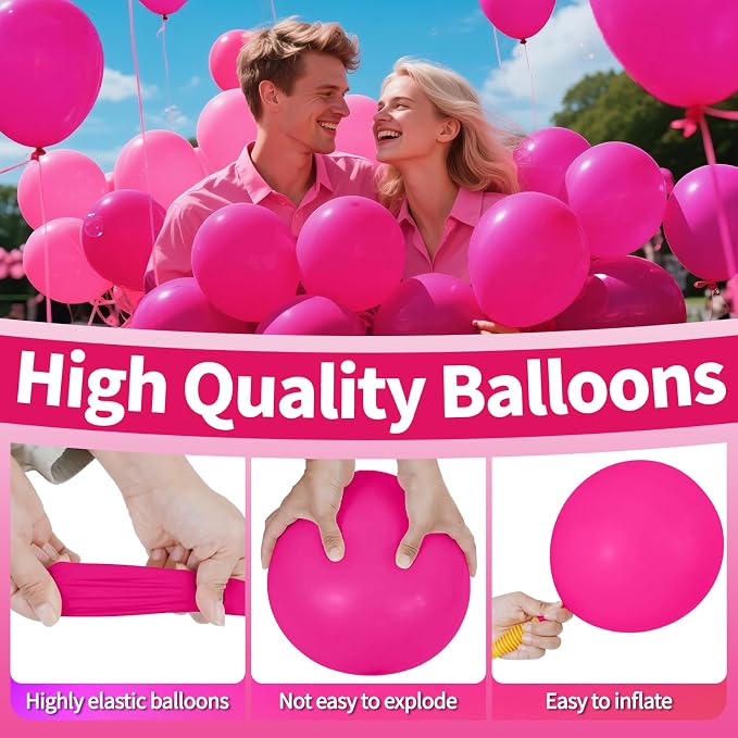 200pcs Hot Pink Balloons 5 Inch, Small Mini Latex Balloons - Image 3