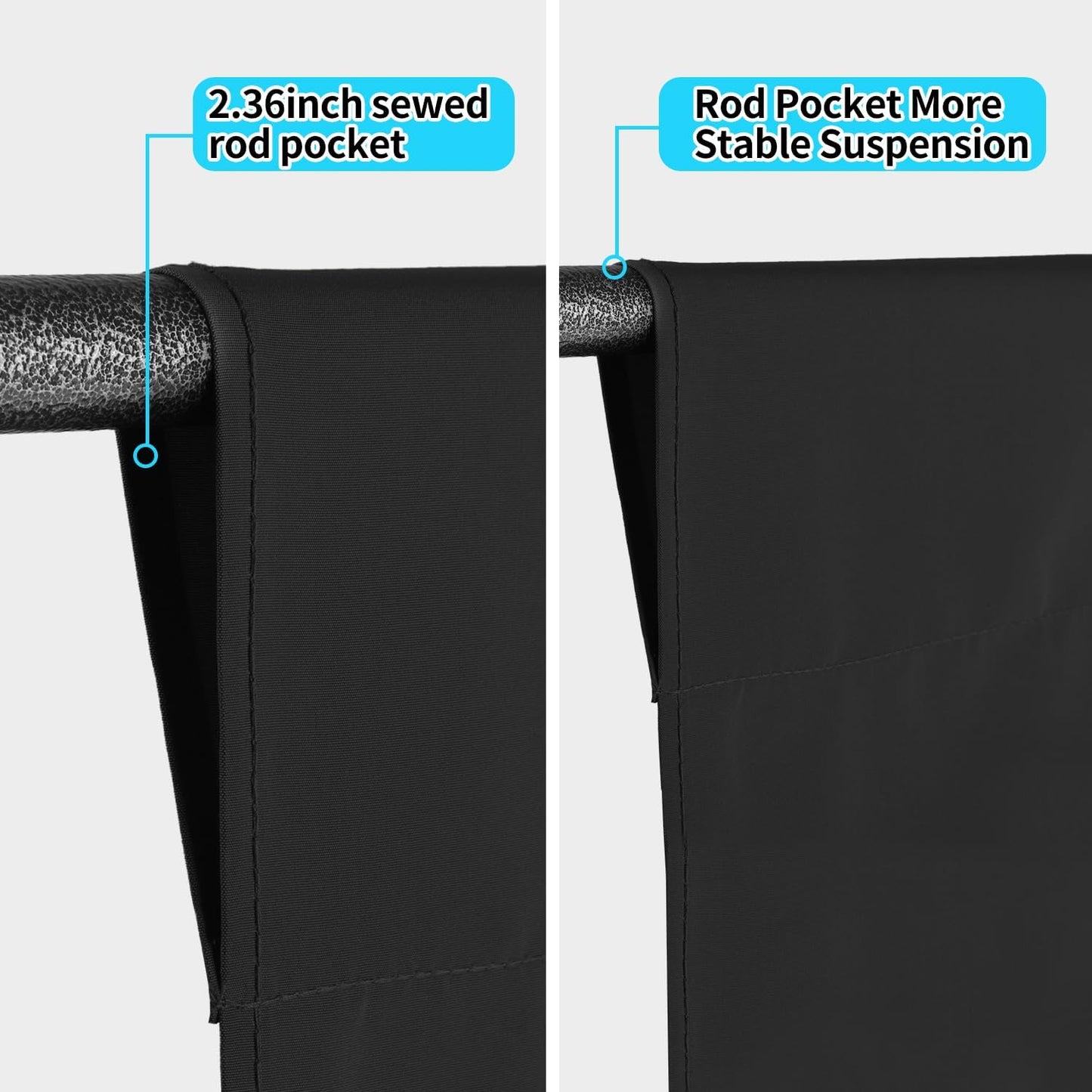 10 x 20 ft Backdrop Background Black Screen Black Backdrop for Photography Video Recording Picture Shooting high Density Polyester Fabric Pure Recording Parties Curtain