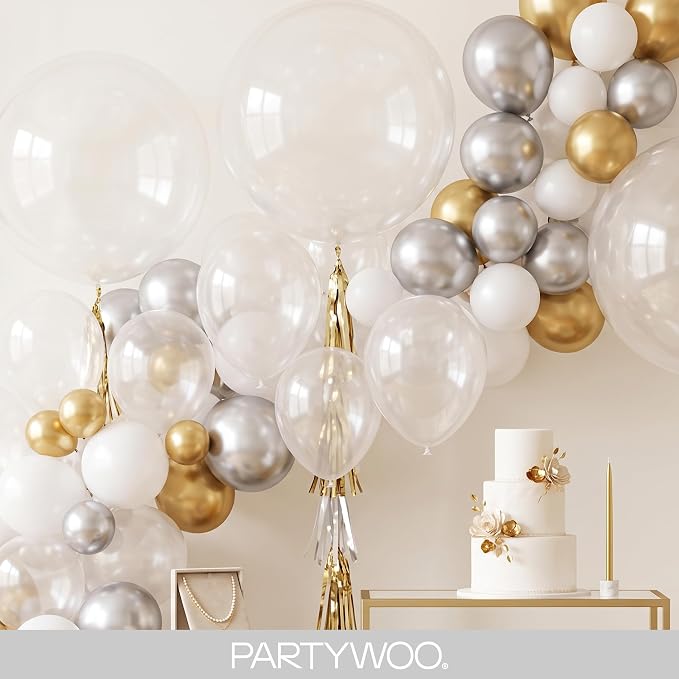 PartyWoo Clear Balloons 155pcs Different Sizes of 18 12 10 5 Inch Transparent - Image 8