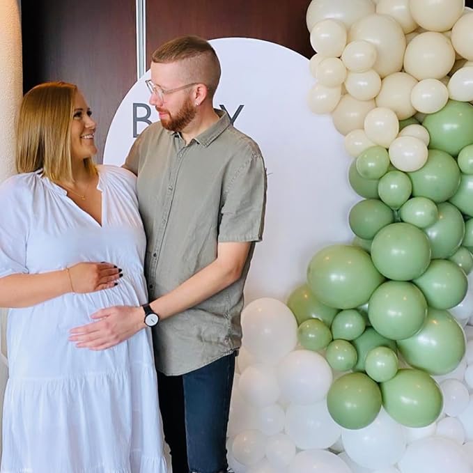 Jobkoo Sage Green Balloons 5 Inch, Mini Matte Dusty Dark Avocado Green Latex - Image 6