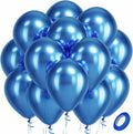 Bezente Metallic Blue Latex Party Balloons 100 Pack 12 inch | Chrome Blue by Bezente