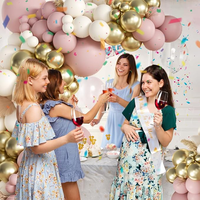 MEBAY Pink White Gold Balloons Arch Kit - Image 5
