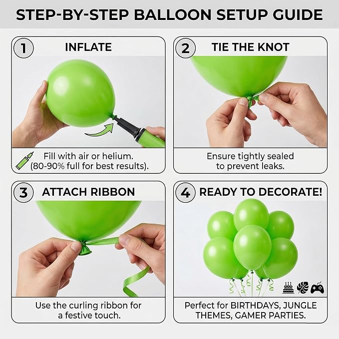 40pcs Lime Green Balloons 12 Inch, Light Fruit Neon Green Latex Balloons | - Image 6