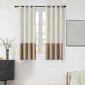 BULBUL Cream Ivory Champagne Luxury Velvet Curtains 63 inch, Color Block | by ModernShinyVelvetCurtains