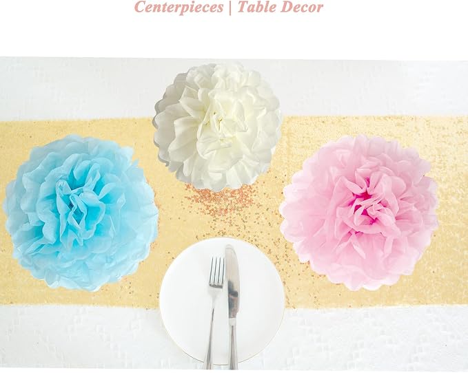 ANSOMO Pastel Tissue Paper Pom Poms Colorful Birthday Party Decorations | - Image 5