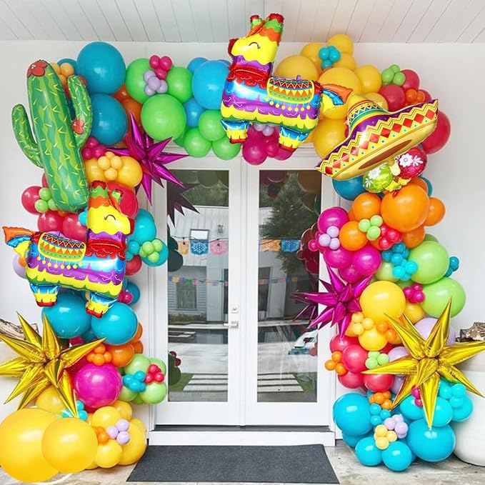 Mexican Fiesta Party Decorations, Cinco De Mayo Rainbow Balloon Arch Kit | - Image 5