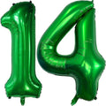 Dark Green 14 Number Balloons, 40 Inch Giant Number 14 Balloons Foil Mylar by Lovoir