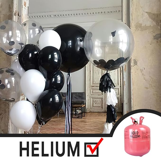 PartyWoo Black Large Giant Foil 4D Balloons 20pcs Different Sizes | 22 15 10 - Image 3