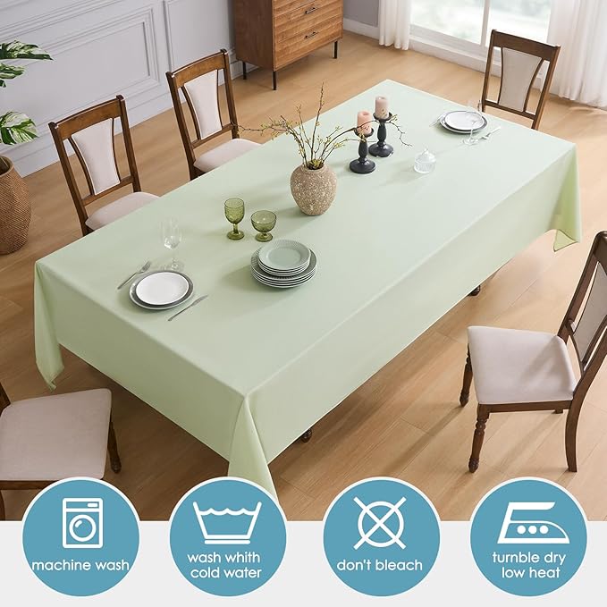VidaFete Tablecloth 10 Pack 90 * 132inch Rectangle Table Cloth Polyester, Stain Wrinkle Resistant Polyester Dining Table Cover for Kitchen Dinning Party Wedding Rectangular Tabletop Buffet Decoration