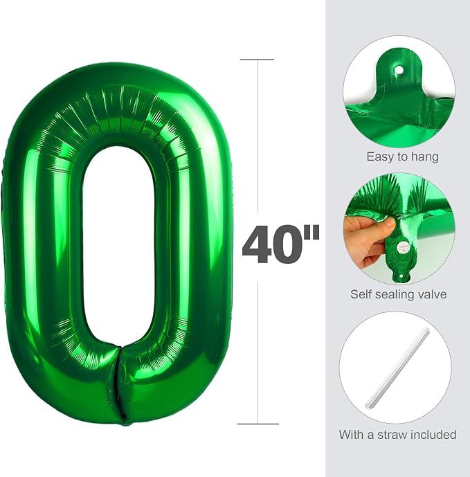 Number Balloons Dark Green 3 Balloon 40 inch - Image 6