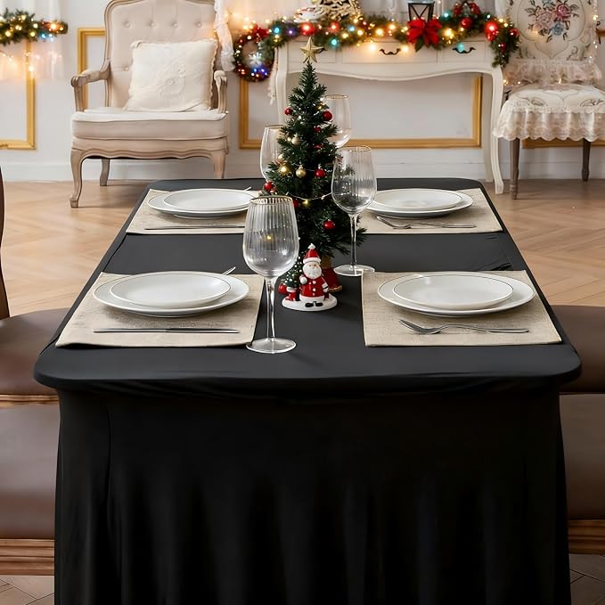 Cloth Placemats Set of 8, Linen Type Fabric Placemats Machine Washable Heat - Image 5
