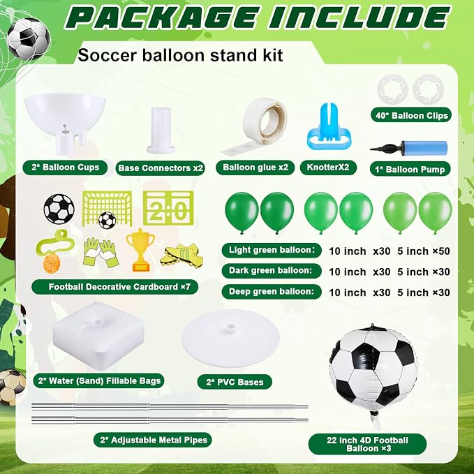 Gejoy 2 Sets Soccer Balloon Column Stand Kit 6.5 ft Adjustable Stands Tower Kit - Image 2