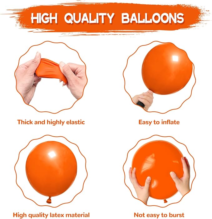 134Pcs Orange Balloons Different Sizes 5 10 12 18 Inch Orange Balloon Garland - Image 3