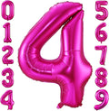 4 Balloon Number Hot Pink 4 Birthday Balloon 40 inch Foil Mylar Large 4 Balloon by BBPOOL