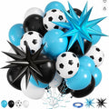 Soccer Balloons, 12inch Black Blue White Balloons, Football Printed Balloon by Paready