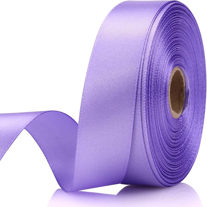 7/8 Inch 30 Yards Light Purple Satin Craft Ribbon-Single Face Polyester Ribbon by Unknown