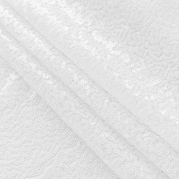 Sugargirl White Sequin Backdrop Curtain 4 Panels 2FTx8FT Glitter White - Image 8