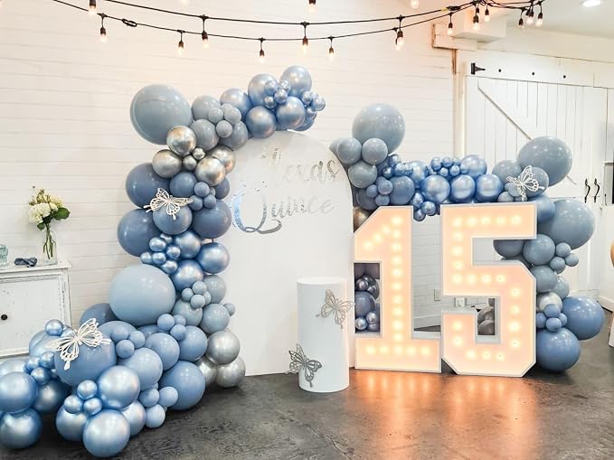 Dusty Blue Balloon Arch Kit, Anniversary, Wedding Decoration - Image 5