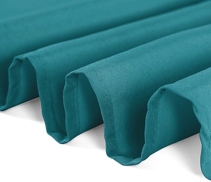 132 inch Round Tablecloth Washable Polyester Table Cloth Decorative Table Cover for Wedding Party Dining Banquet（132 inch,Teal）