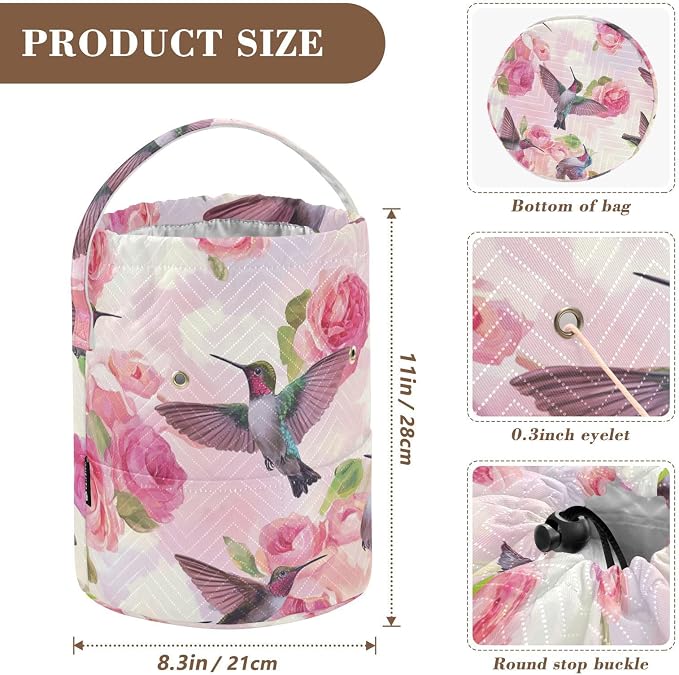 Yarn Bag Small Crochet Bag Drawstring Yarn Storage Organizer Knitting Project - Image 3