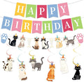 Cat Birthday Banner, Colorful Cat Themed Birthday Party Decorations, Cute by Unknown