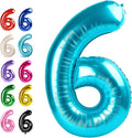 Blue Number 6 Balloon 40 inch, Balloon numbers party supplies, deco photo shoot by Upgesy