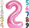 2 Balloon Numbers Birthday Decorations, 40In Pink Balloons by Mluchee