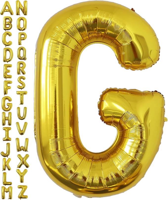 VHUWE 40 inch Gold Letter G Balloon, Big Size Alphabet Foil Mylar Helium by VHUWE