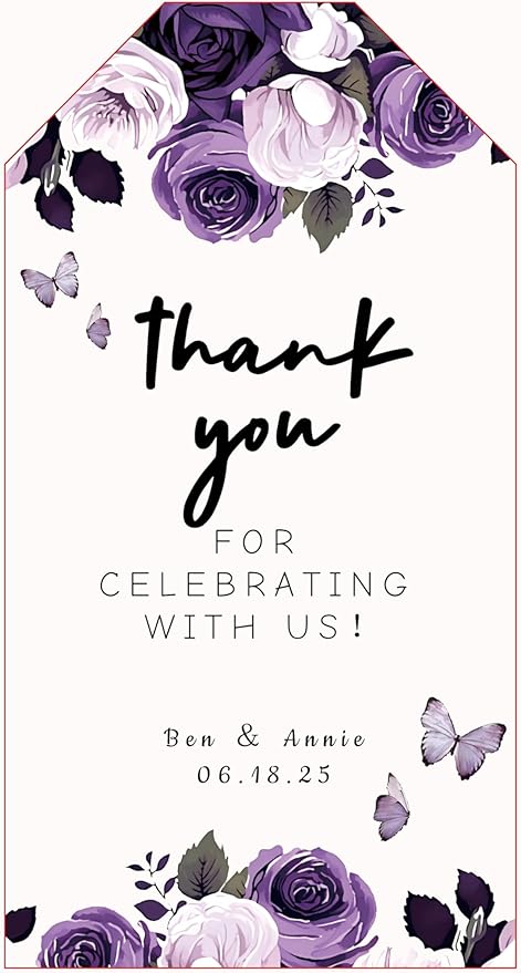 Personalized Gift Tags, Thank You Tags for Wedding Birthday Business Party Favors, Custom Hang Tags with Your Text and String, 2 X 3.75 Inch (Wreath Pattern 1)