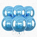 6Pcs Blue Round Foil Balloons, Giant 4D Round Ball Balloons, 22 Inch Metallic by Adorely