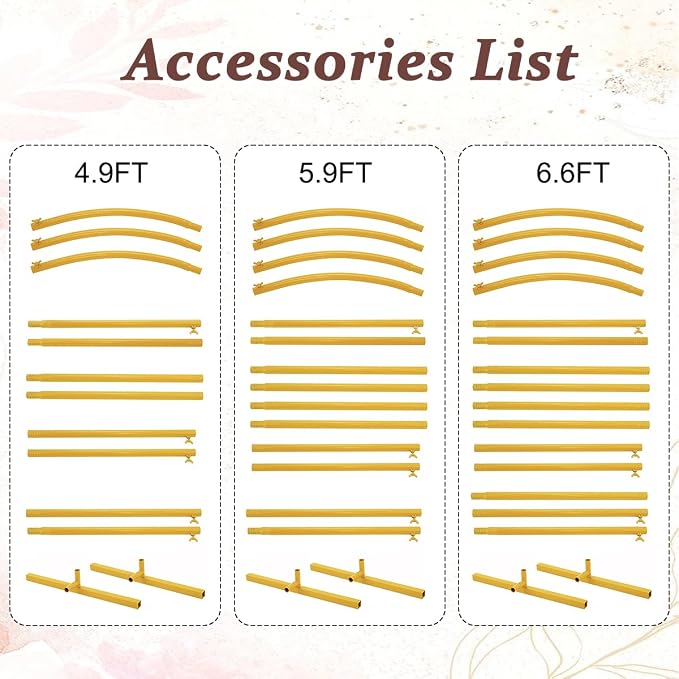 Vincidern Metal Wedding Arch Backdrop Stand Set of 3, Party Arch Stand - Image 9