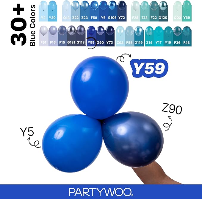PartyWoo Royal Blue Balloons 152pcs Dark Blue Balloons Different Sizes | 18 12 - Image 4