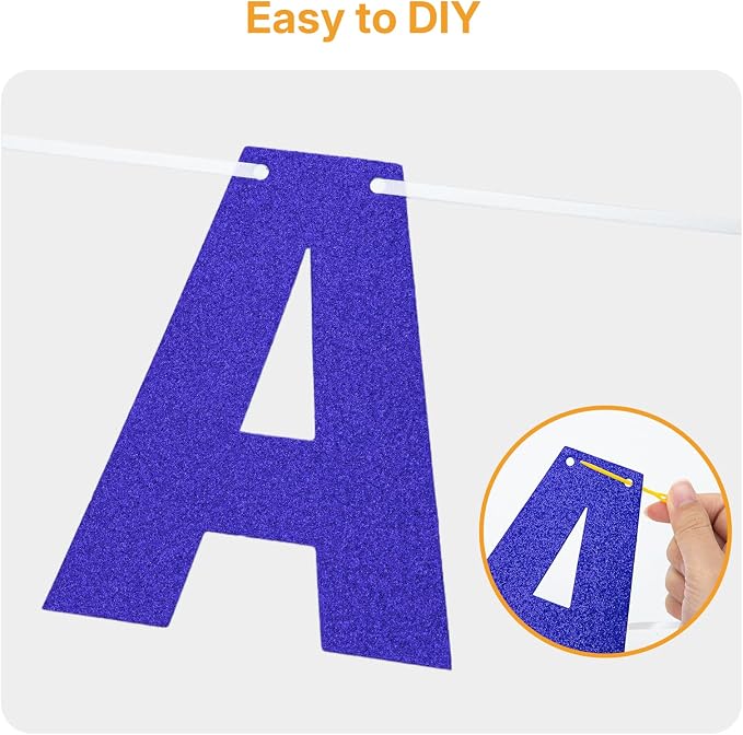 146 PCS DIY Glitter Letter Banner Kit, A-Z Letters & Numbers, Graduation - Image 3