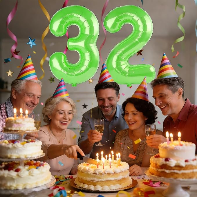 40 Inch Number 32 Balloons for 32nd Birthday Party Decorations, 0-100 Fruit - Image 2