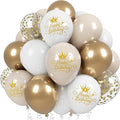 White and Gold Birthday Balloons by KAINSY
