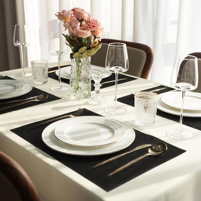 Placemats Set of 6 Vinyl/Plastic Woven Place Mats - Image 7