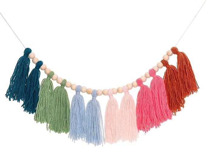 Boho Tassel Garland Yarn Bunting Banner by Unknown