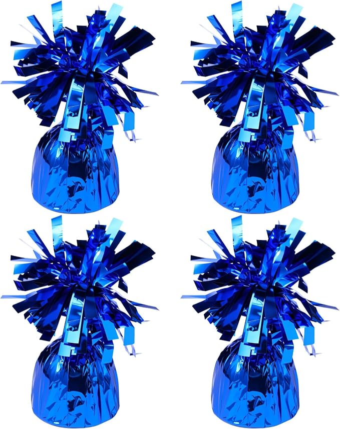 4 Pcs Blue Metallic Balloon Weights Holder Anchors Balloon Holder Weights by ZCYSRLQIN