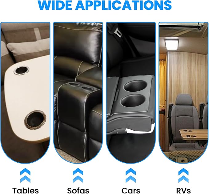 SDTC Tech 2 Piece Black Sofa Cup Holder Plastic - Image 7