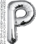 40 inch Silver Letter P Balloon, Big Size Alphabet Foil Mylar Helium Balloons by VHUWE