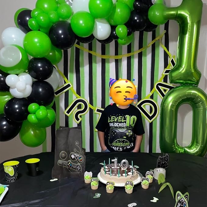 Green 4 Balloons, 40 Inch Large Foil Number Balloons Set 0-9, Self Inflate - Image 6