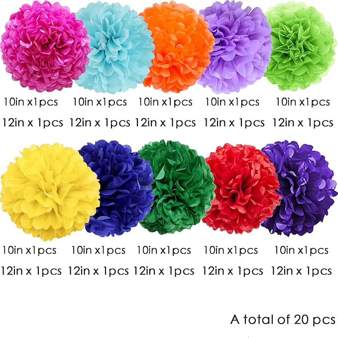 We Moment Colorful Tissue Paper Flowers Decorations - Image 2