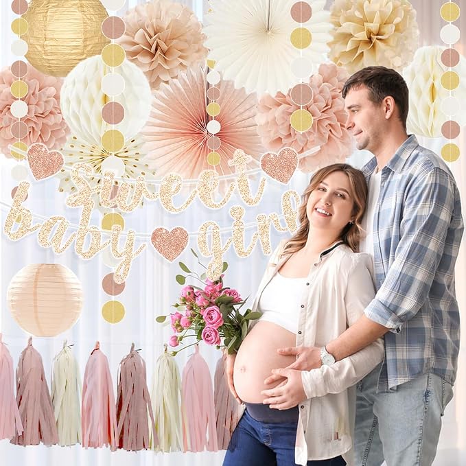 Champagne-Gold Beige Fall Boho Baby Shower Party Decorations - Image 2